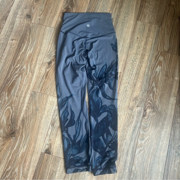 lululemon align high-rise pant 21 womens 2 gray Botanical Bloom Leggings - Picture 1 of 5